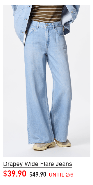 PDP4 - WOMEN DRAPEY WIDE FLARE JEANS