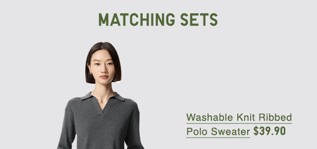 PDP1 - WOMEN WASHABLE KNIT RIBBED POLO SWEATER