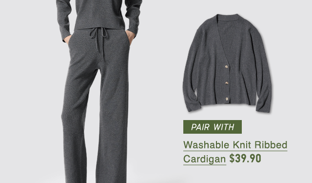 PDP2 - WOMEN WASHABLE KNIT RIBBED CARDIGAN