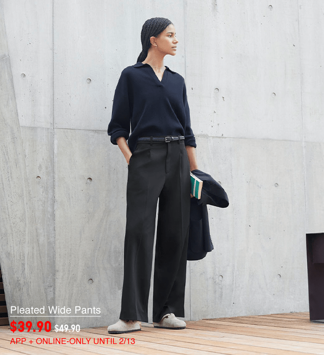 PDP4 - WOMEN PLEATED WIDE PANTS
