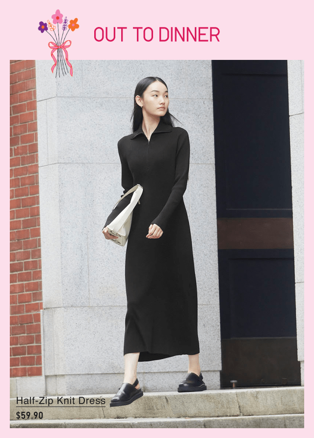 PDP1 - WOMEN HALF ZIP KNIT DRESS