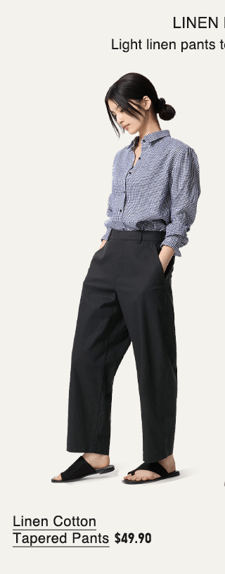 PDP5 - WOMEN LINEN COTTON TAPERRED PANTS