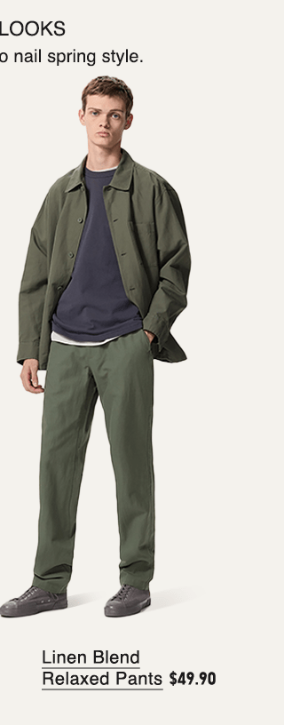PDP6 - MEN LINEN BLEND RELAXED PANTS