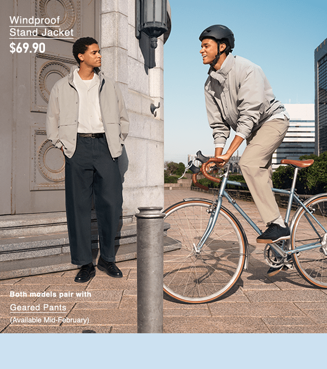 PDP1 - MEN WINDPROOF STAND COLLAR JACKET AND GEARED PANTS