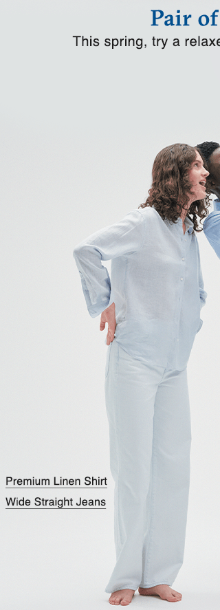 PDP3 - WOMEN PREMIUM LINEN SHIRT AND WIDE STRAIGHT JEANS