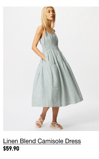 PDP6 - WOMEN LINEN BLEND CAMISOLE DRESS
