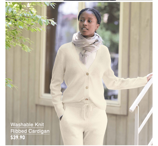 PDP2 - WOMEN WASHABLE KNIT RIBBED CARDIGAN