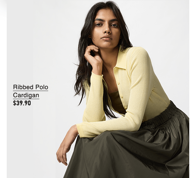 PDP7 - WOMEN RIBBED POLO CARDIGAN