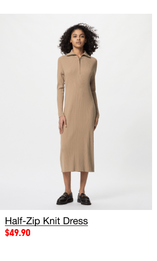PDP3 - WOMEN HALF ZIP KNIT DRESS