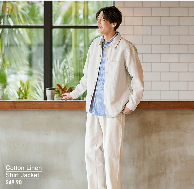 PDP8 - MEN COTTON LINEN SHIT JACKET