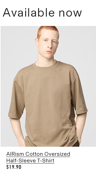 PDP2 - MEN AIRISM COTTON OVERSIZED HALF SLEEVE T-SHIRT