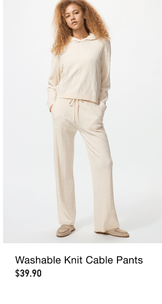 product4women0washable0knit0cable0pants