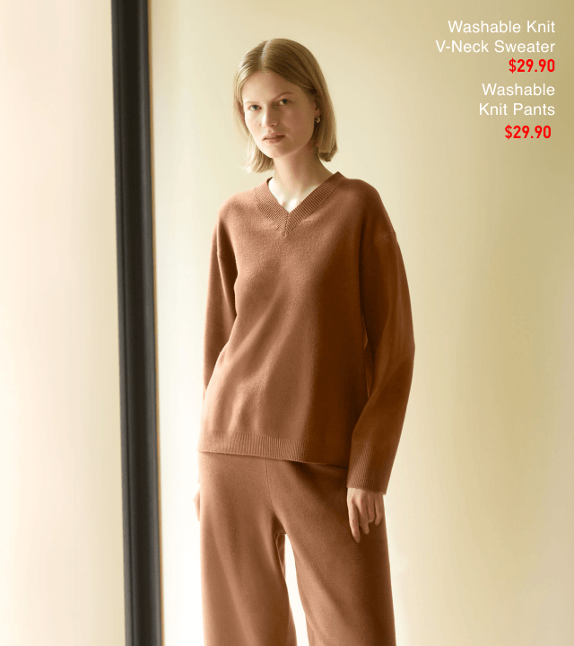 hero0women0washable0knit0vneck0sweater0and0knit0pants
