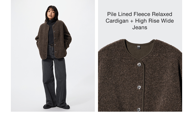 product1women0pile0lined0fleece0relaxed0cardigan0and0high0rise0wide0jeans