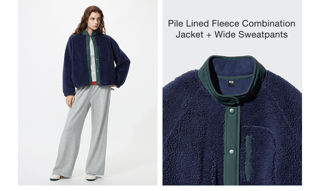 product3women0pile0lined0fleece0combination0jacket0and0wide0sweat0pants