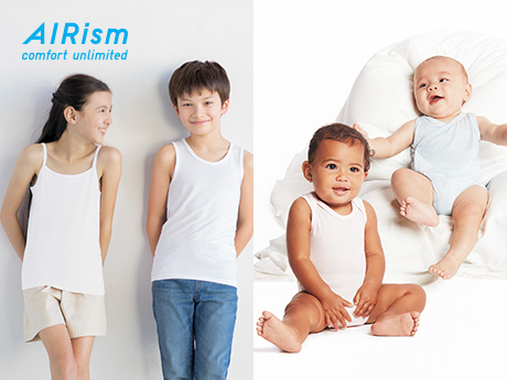 汗かきでも肌をサラサラキープ キッズ&ベビーエアリズム