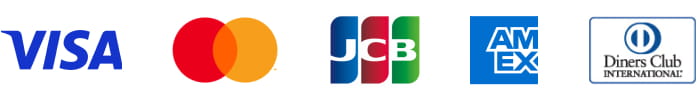 VISA Mastercard JCB AMERICAN EXPRESS Diners Club INTERNATIONAL
