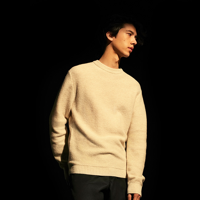 Lambswool Blended Crew Neck Sweater
