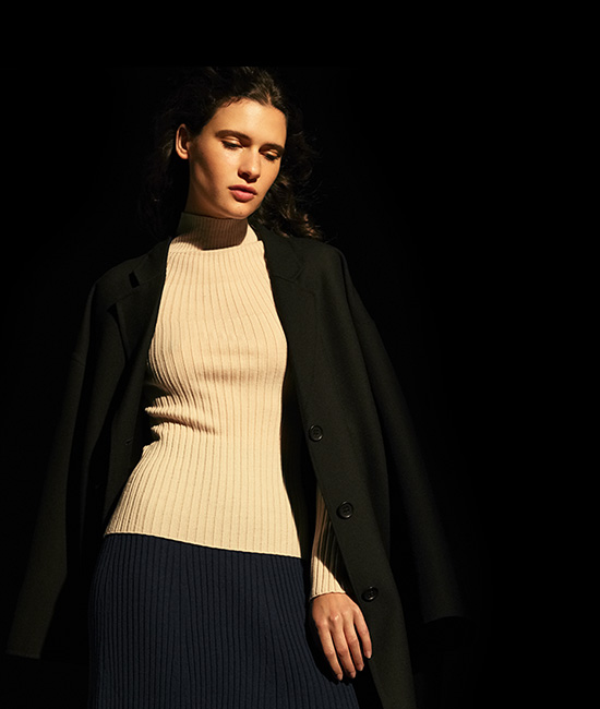 3D Merino Ribbed Mock Neck Sweater 3D Merino Ribbed Skirt