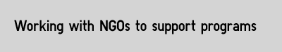 Working with NGOs to support programs