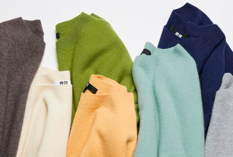 3D Knit Cashmere Crew Neck Sweater