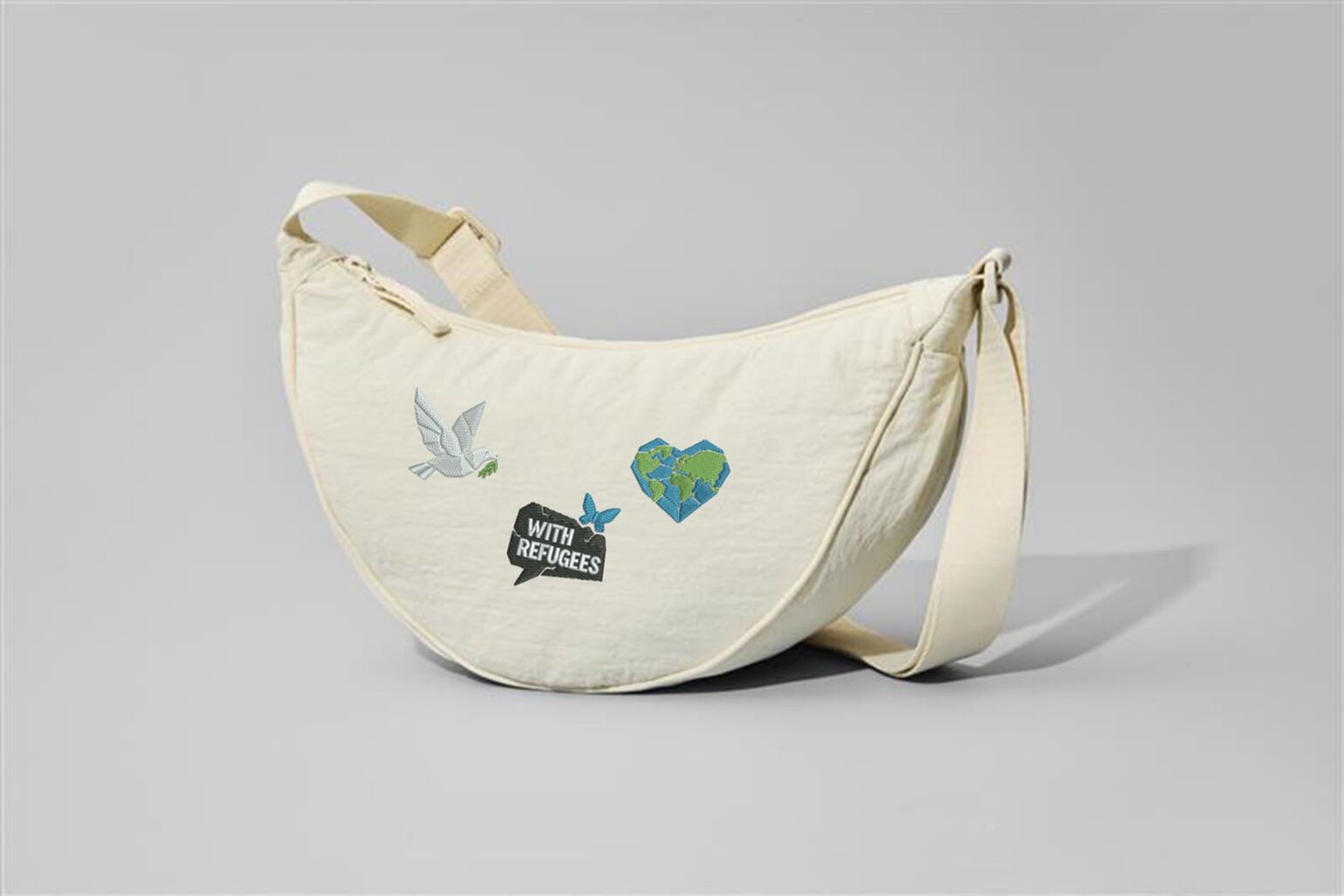borduur design re.uniqlo op round mini shoulder bag