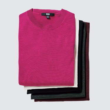 エクストラファインメリノクルーネックセーター