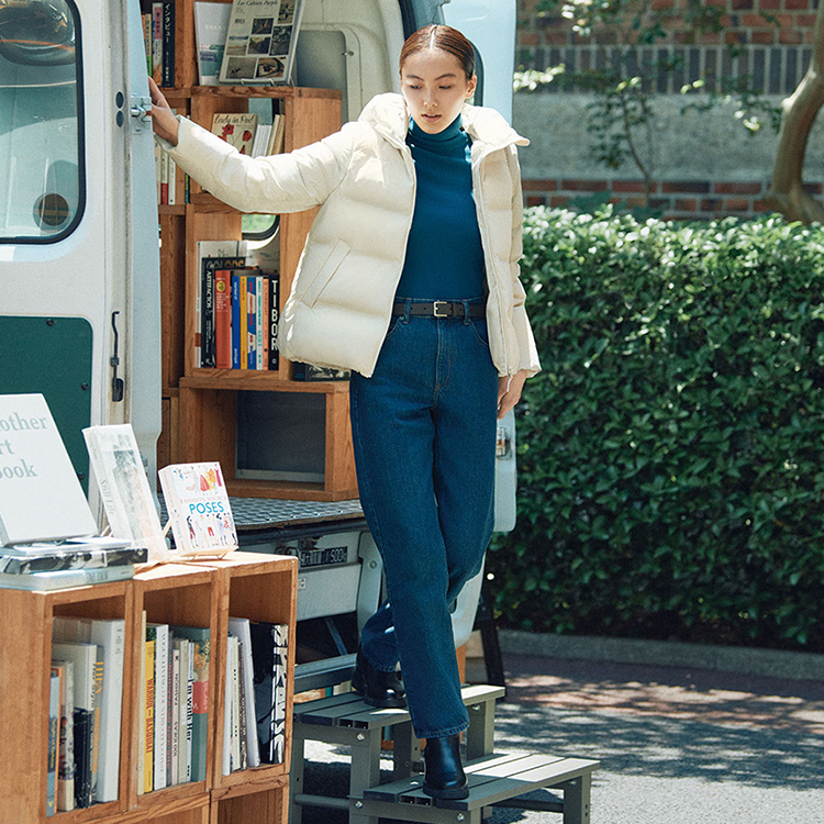 女裝 無縫羽絨連帽外套