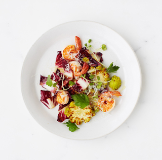 Romanesco “Risotto” with Sautèed Shrimp