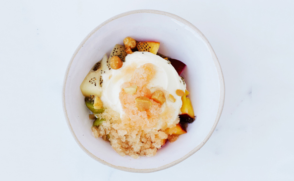 Yogurt Parfait with Grapefruit Granita