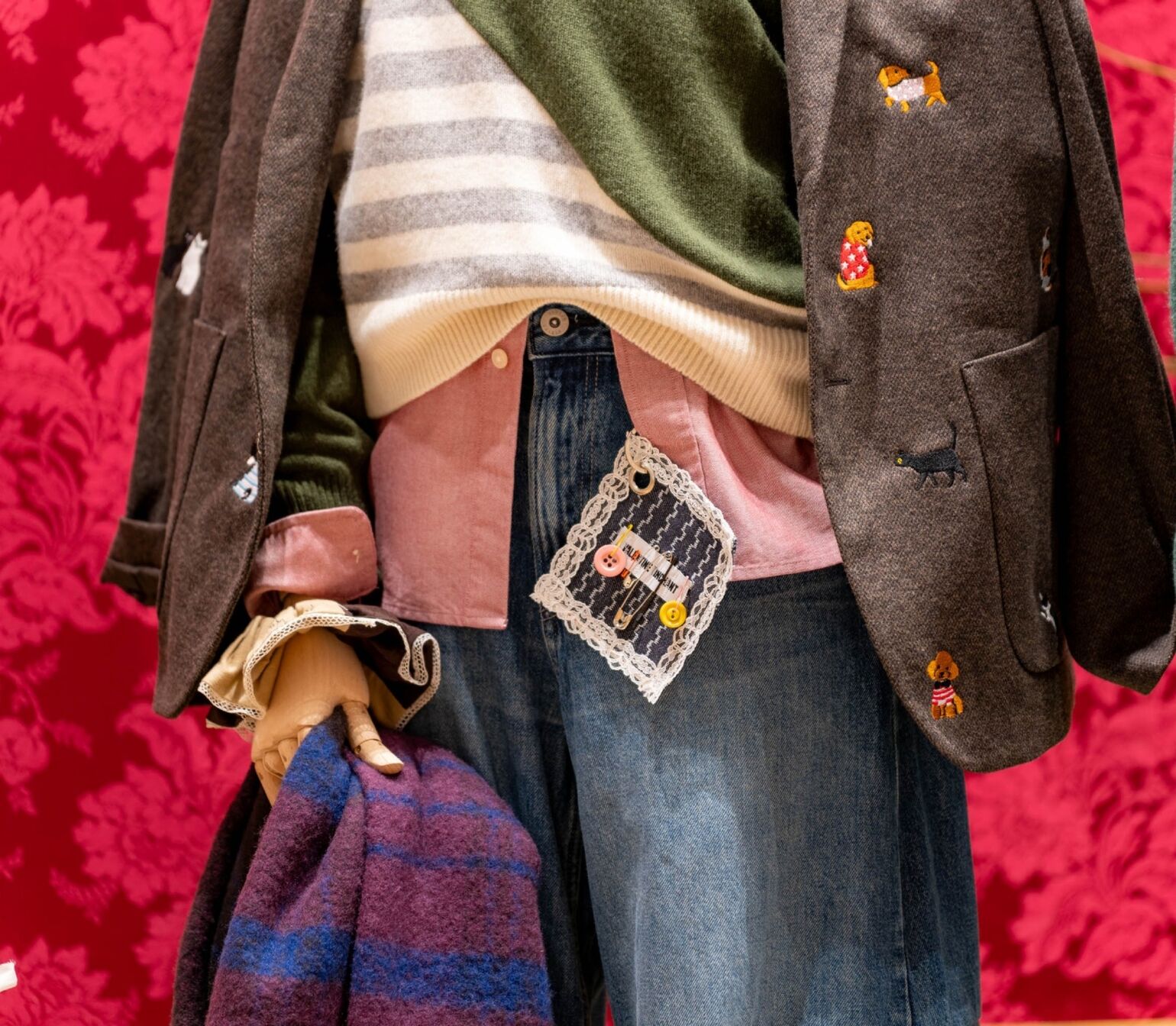 Close-up photo of a mannequin wearing jeans