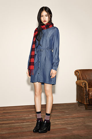 데님원피스(긴팔)S