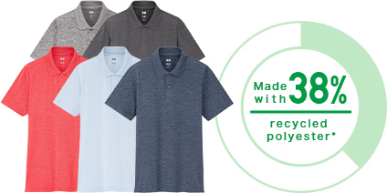 DRY-EX Polo Shirt (short-sleeve) Made with recycled polyester 38%