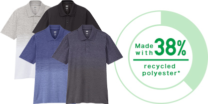 DRY-EX Polo Shirt (Gradation, short-sleeve) Made with recycled polyester 38%