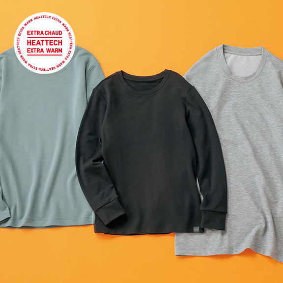 HEATTECH Extracálido Camiseta Térmica Algodón Cuello Redondo Mujer