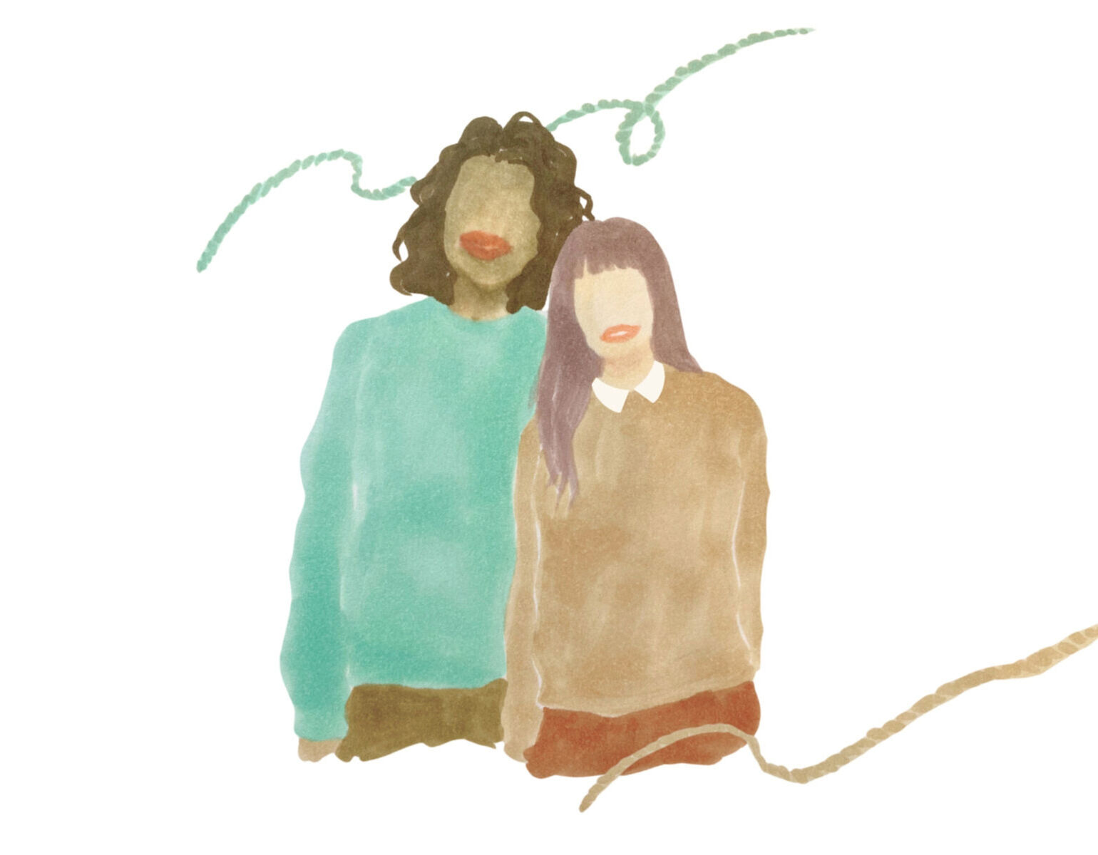 deux personnages représentent le type colorimétrique printemps chaud