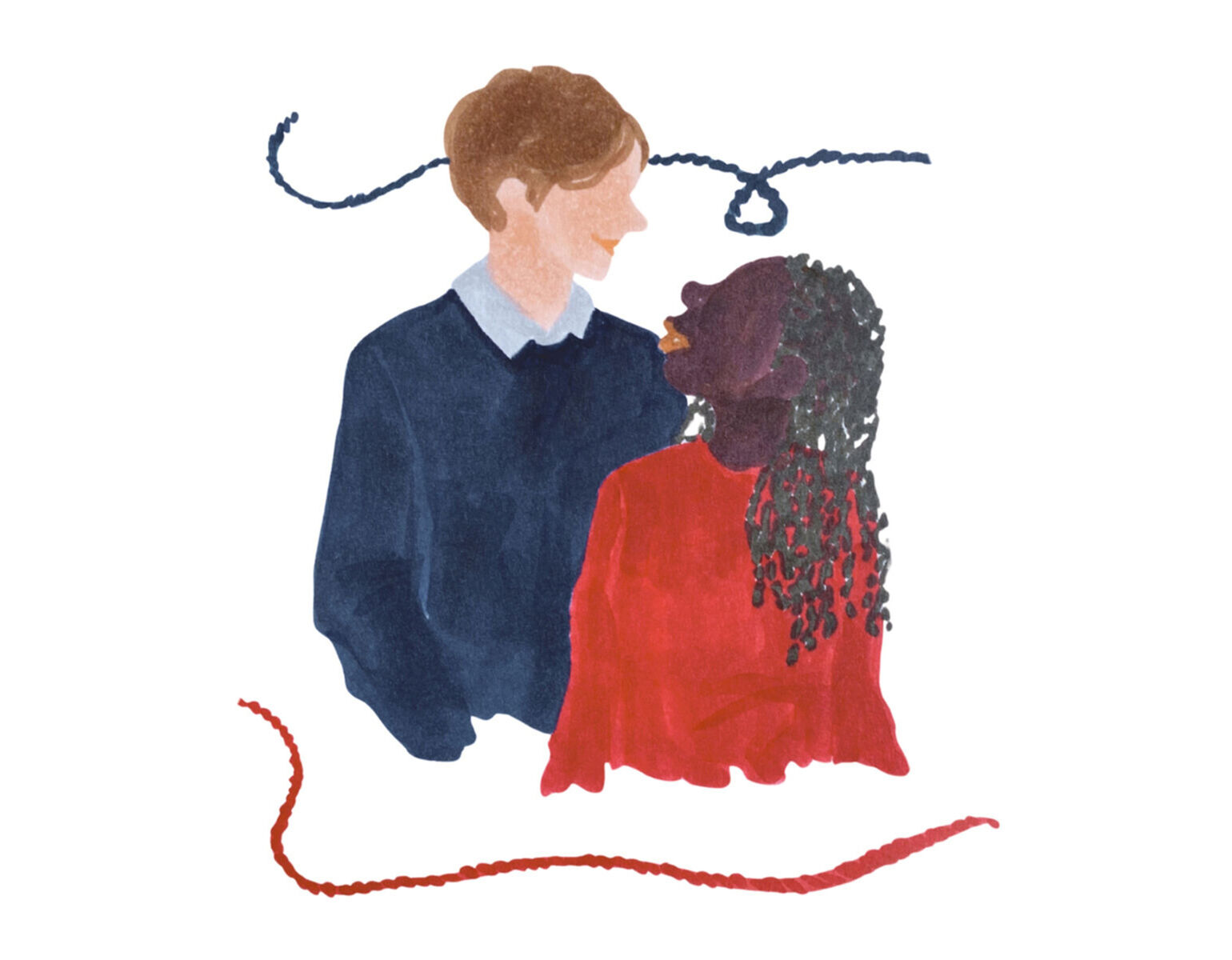 deux personnages représentent le type colorimétrique hiver froid