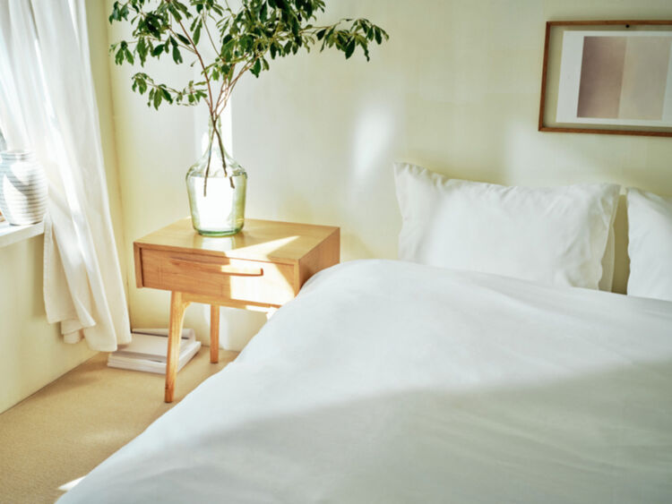 white UNIQLO bedding