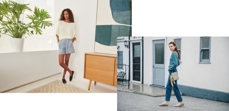Women wearing 3D Knit jumper and knitted cardigan
