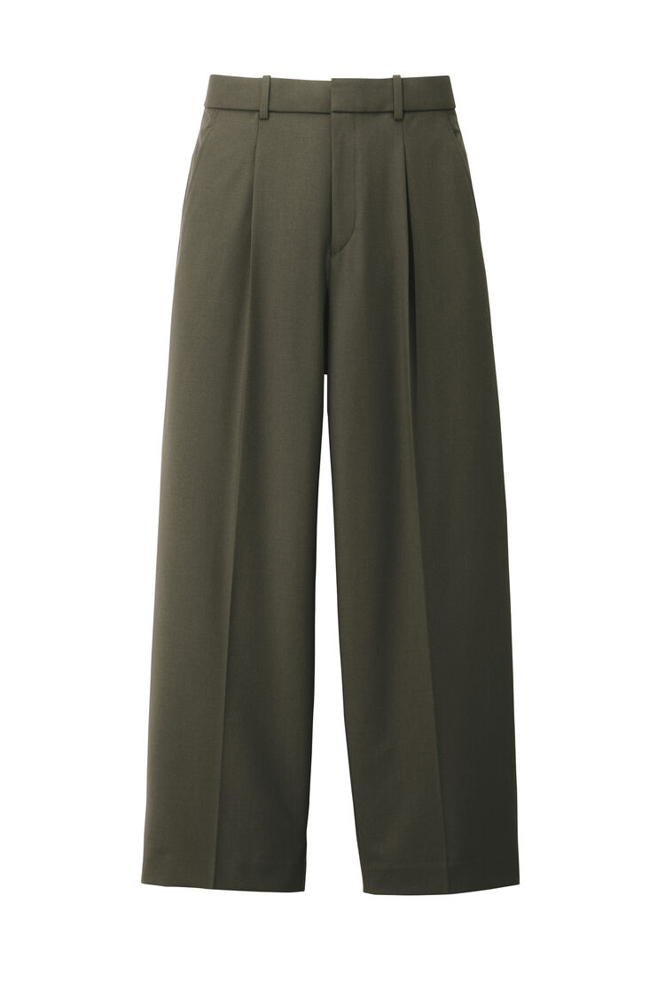 Pleated wide leg trousers
