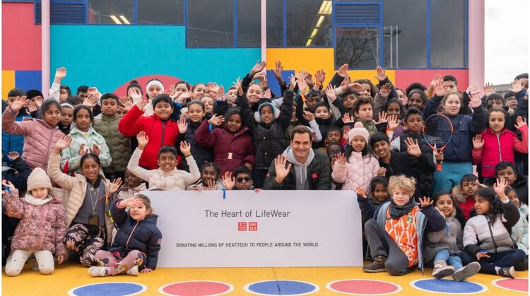 UNIQLO and Roger Federer delivered HEATTECH in France to help communities stay warm in winter