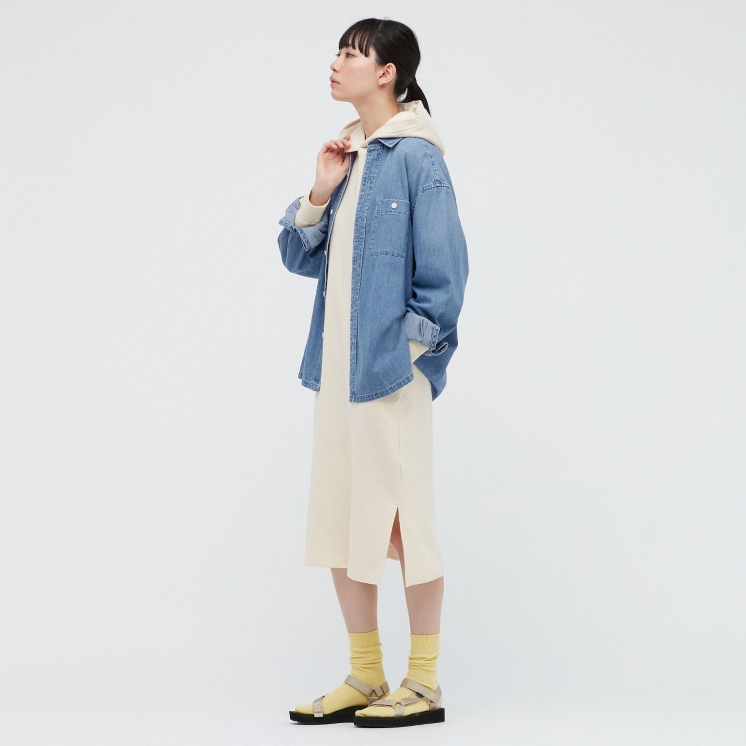 uniqlo men denim shirt