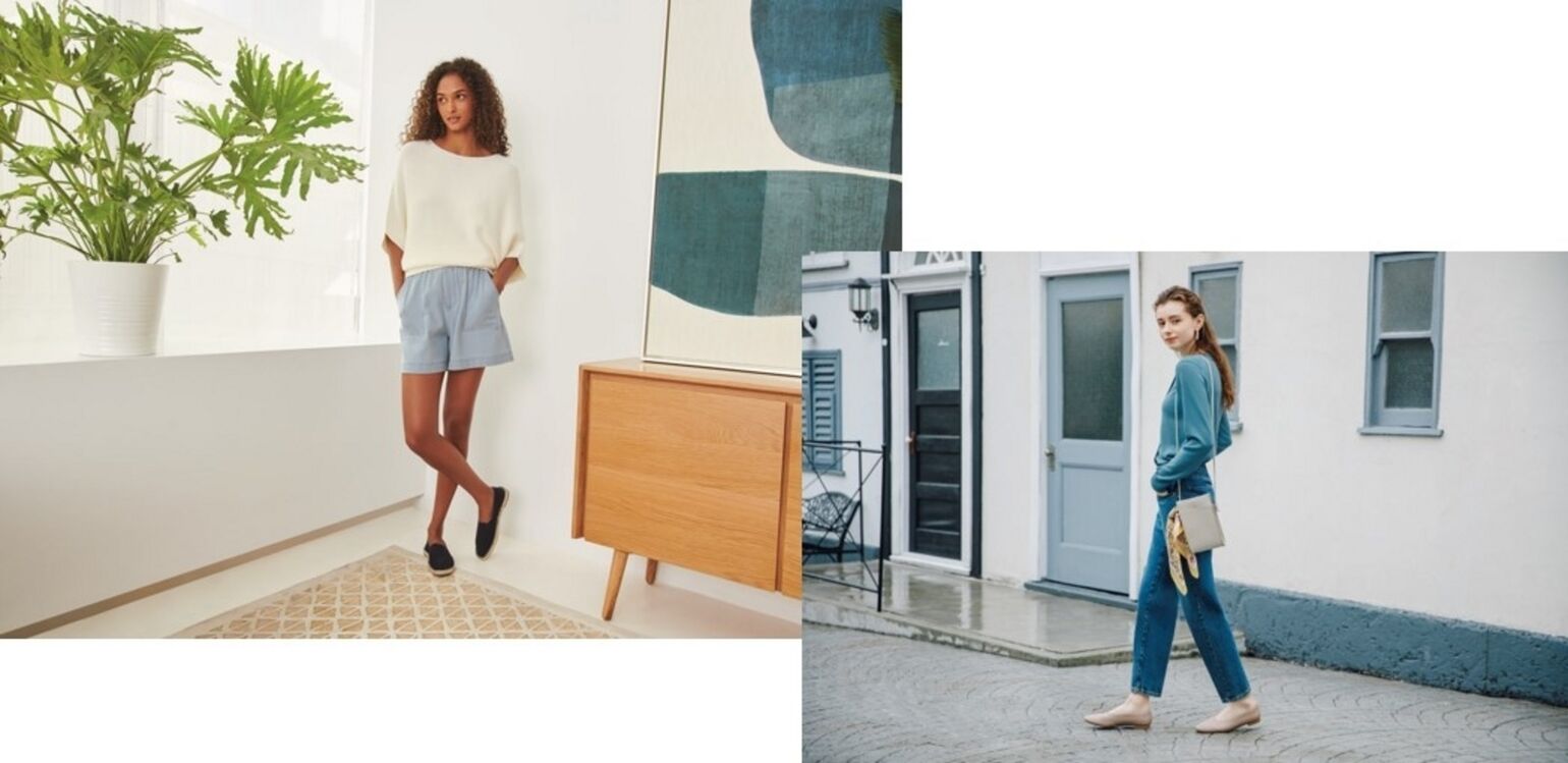 Women wearing 3D Knit jumper and knitted cardigan