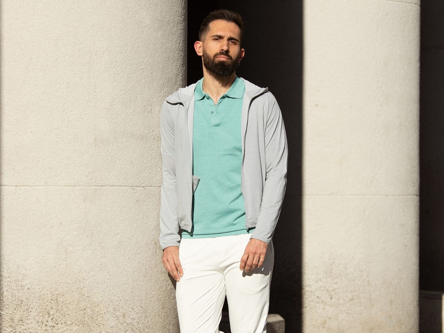 man wearing UNIQLO clothing athleisure style