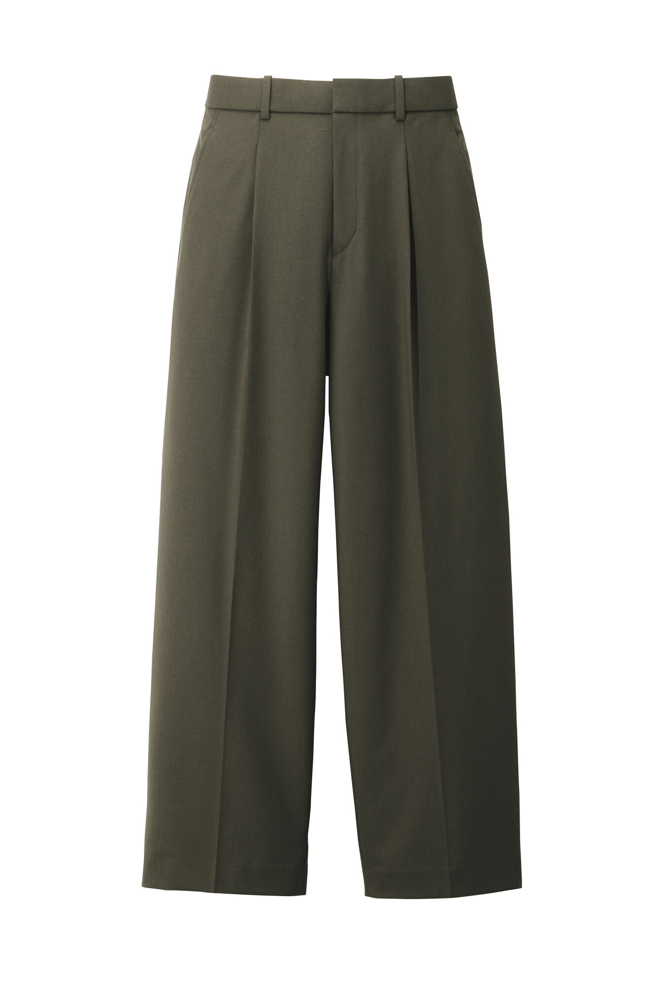Pleated wide leg trousers