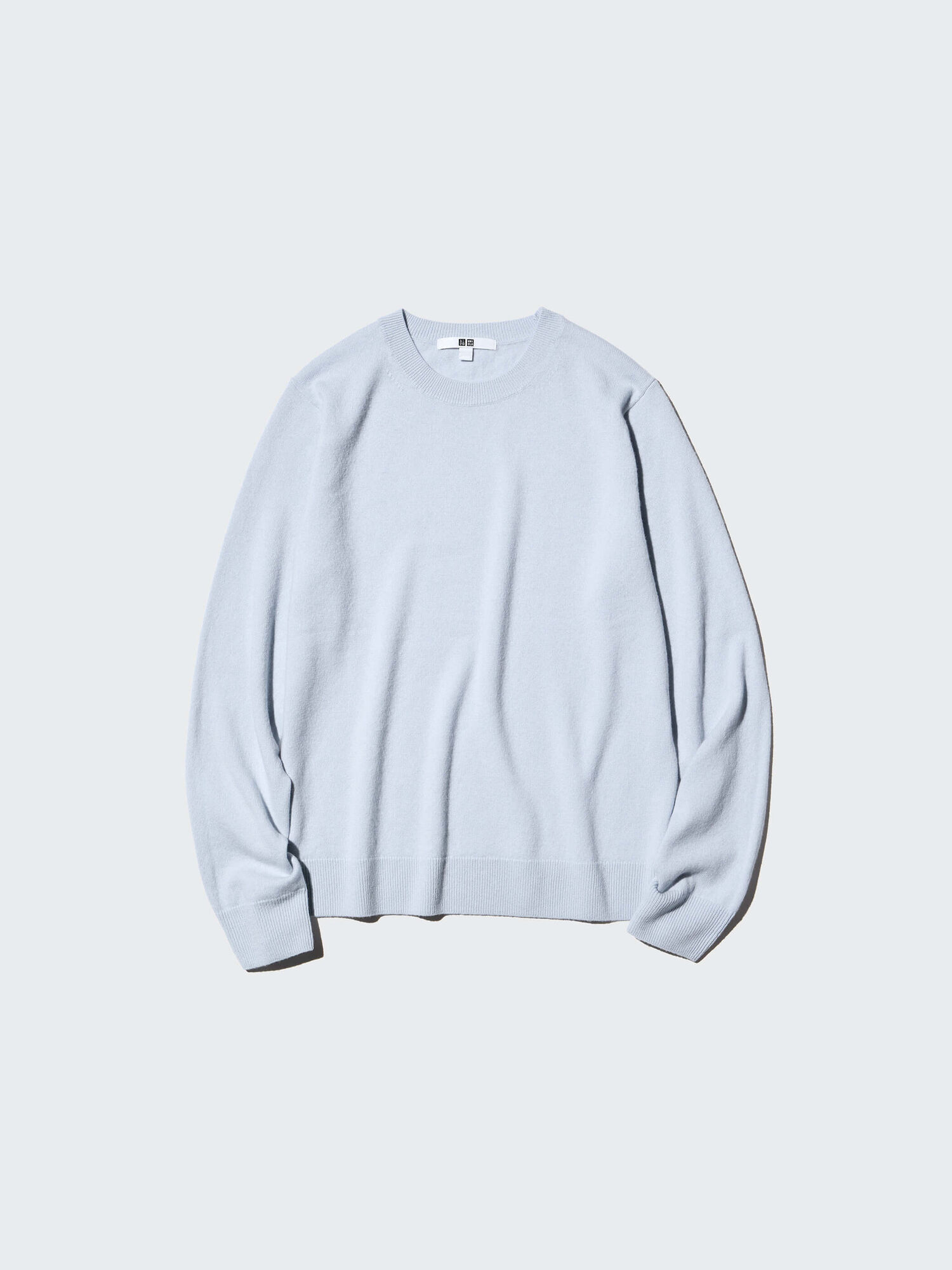 womens crew neck cashmere jumper in light blue
