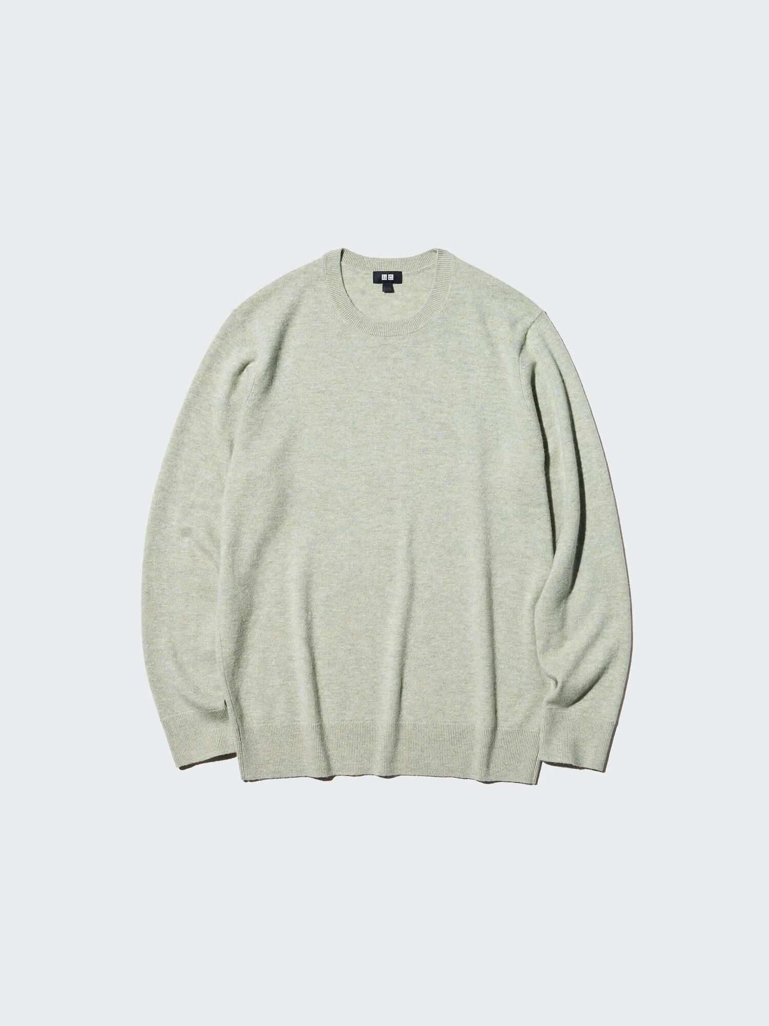 mens cashmere crew neck jumper in light green