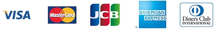 VISA Mastercard JCB AMERICAN EXPRESS Diners Club INTERNATIONAL