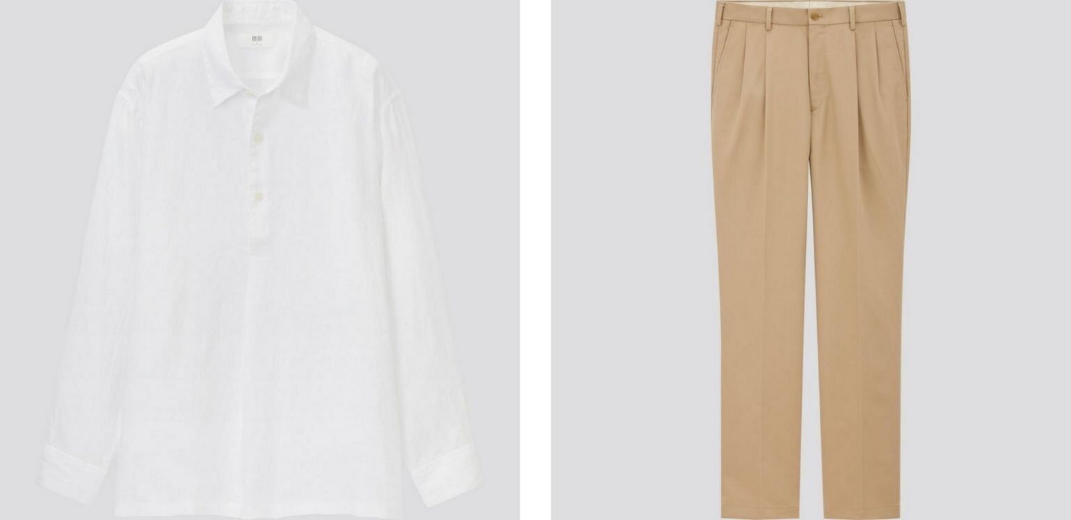 Photos dune chemise en lin homme et dun pantalon chino homme