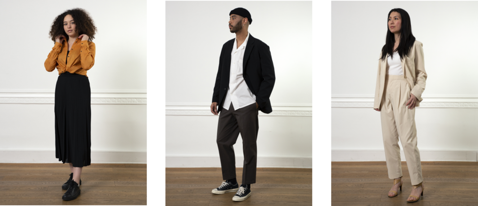 modèles portant vêtements workwear live shopping UNIQLO